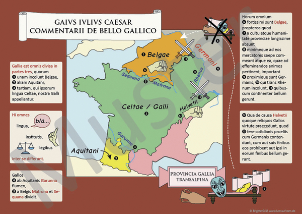 De Bello Gallico übersetzung Pdf Gaius Iulius Caesar, Commentarii de bello Gallico, Latein, Lehrermaterial