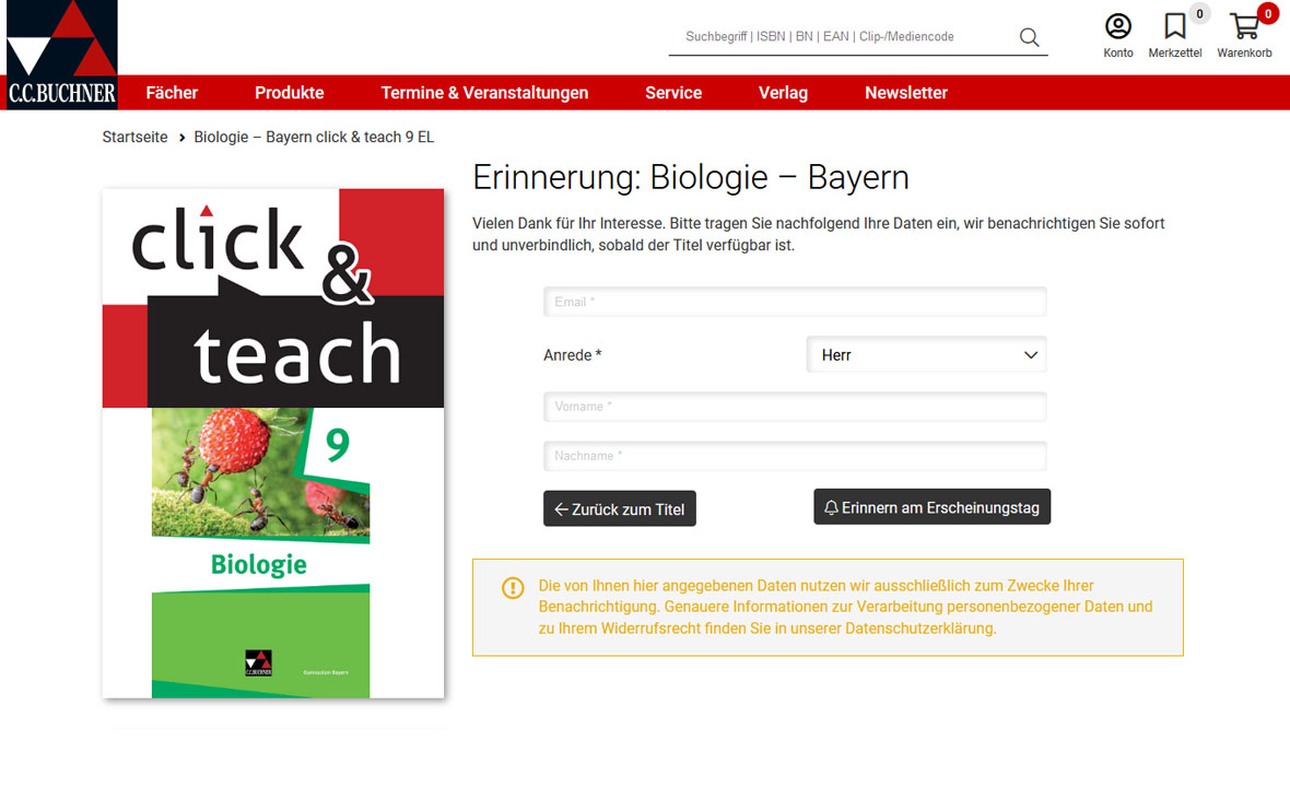 FAQ click and teach: Erinnern am Erscheinungstag